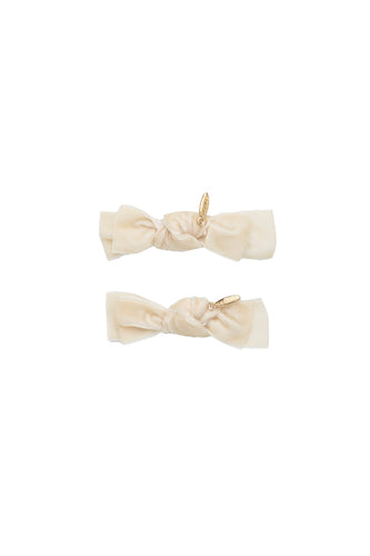Velvet Ties Clip Set of 2 - Ivory