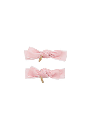 Velvet Ties Clip Set of 2 - Light Pink