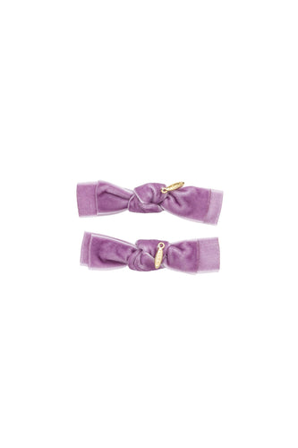 Velvet Ties Clip Set of 2 - Lilac Purple