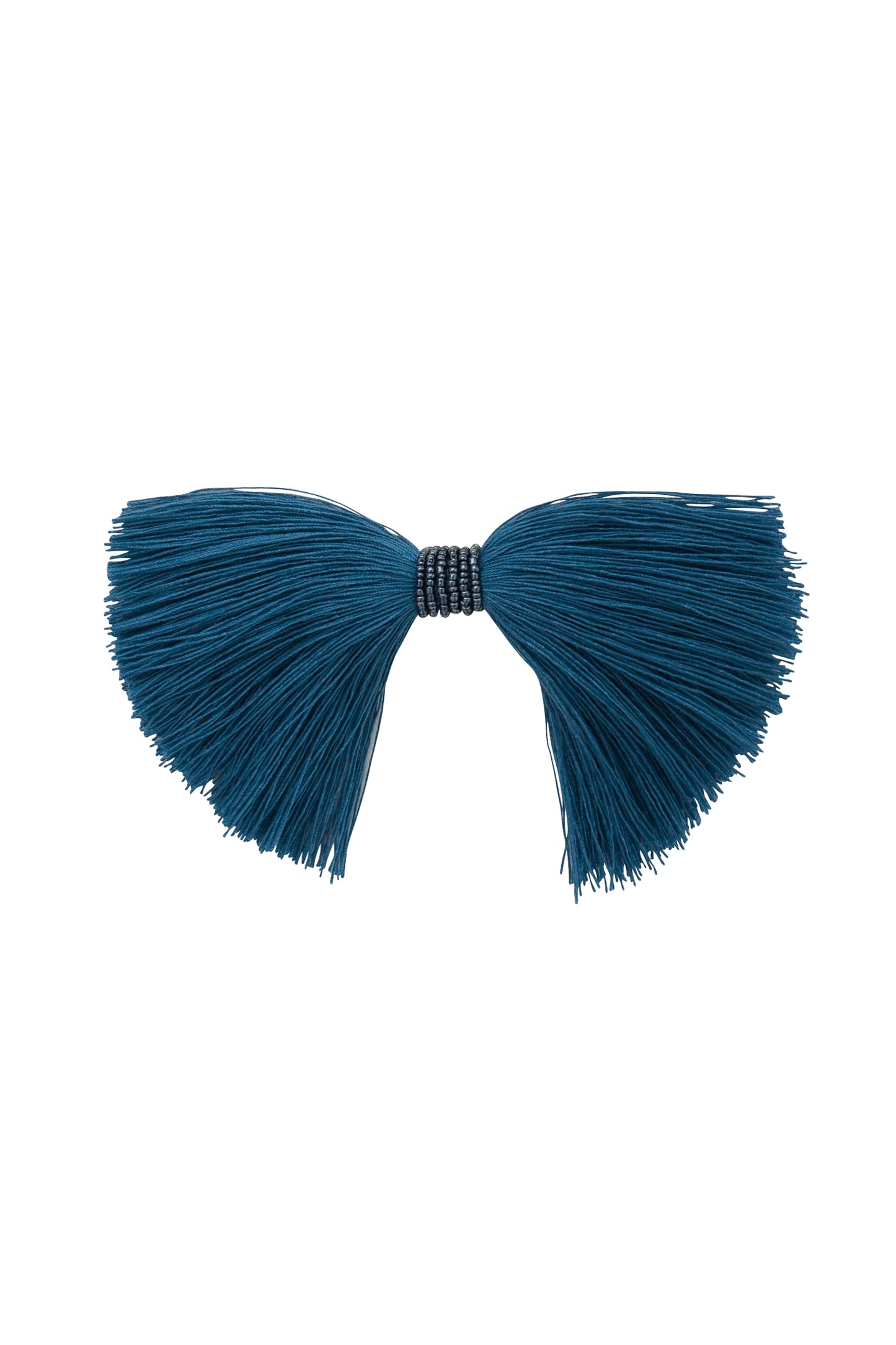 Waterfall Fringe Bow Clip - Nautical Blue