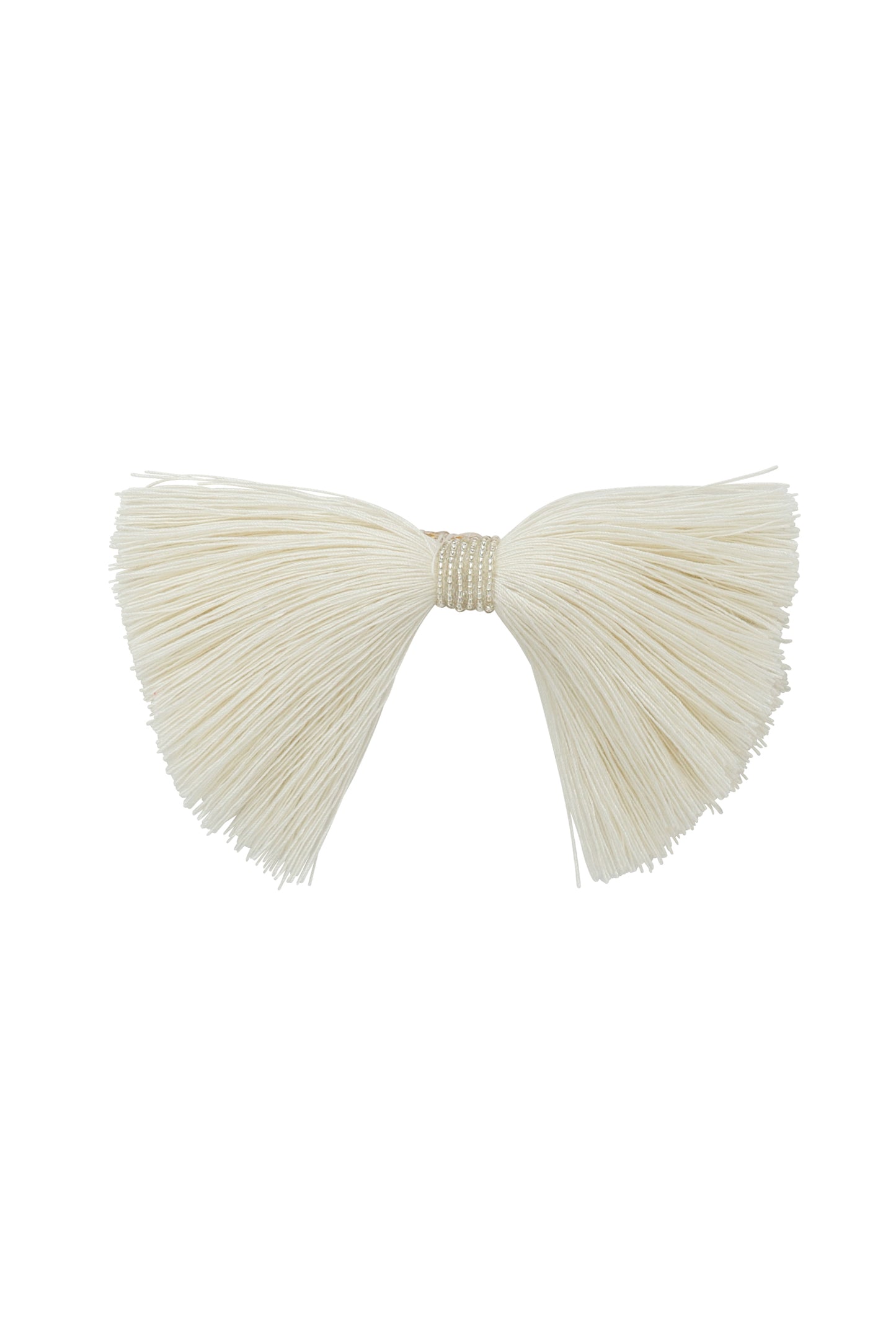Waterfall Fringe Bow Clip - Ivory