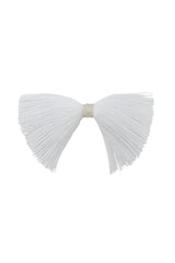 Waterfall Fringe Bow Clip - White