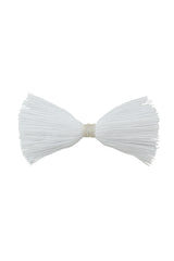 Waterfall Fringe Bow Clip - White
