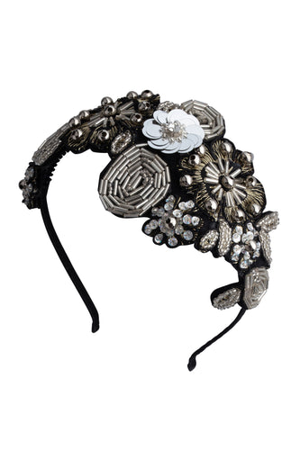 Winter Garden Headband - Black/Silver
