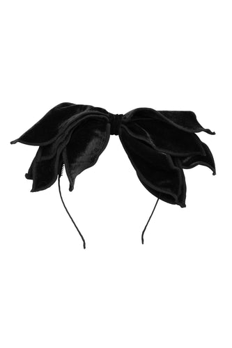 Winter Petals Headband - Black Velvet
