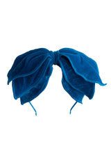 Winter Petals Headband - Blue Jewel Velvet