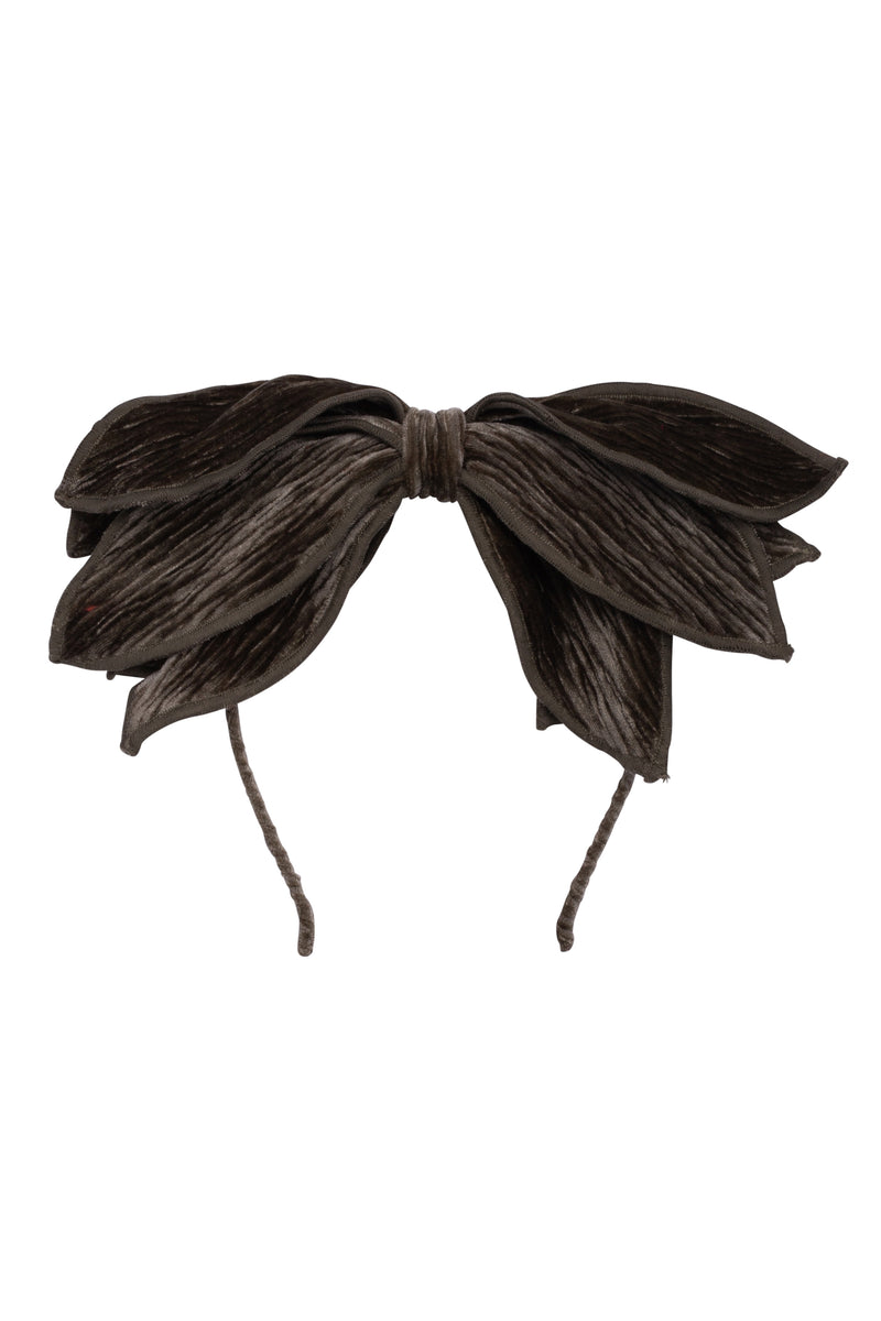 Winter Petals Headband - Olive Velvet