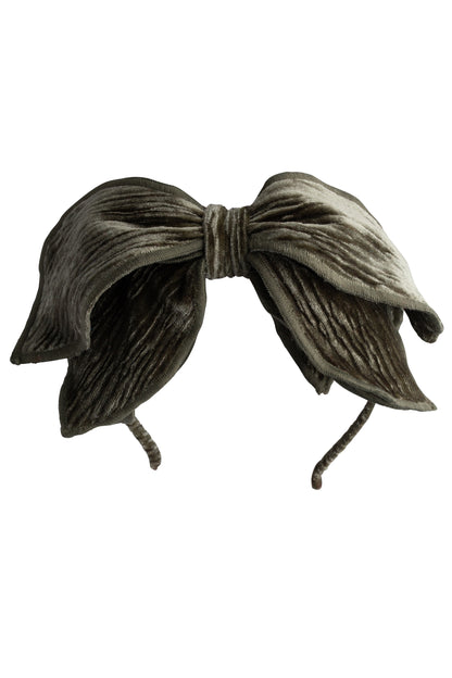 Winter Petals Headband - Olive Velvet