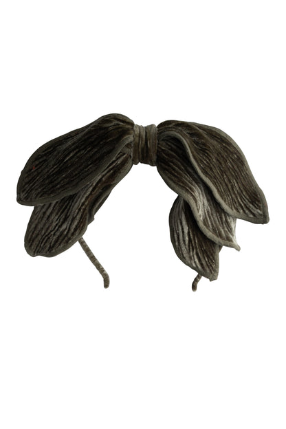 Winter Petals Headband - Olive Velvet