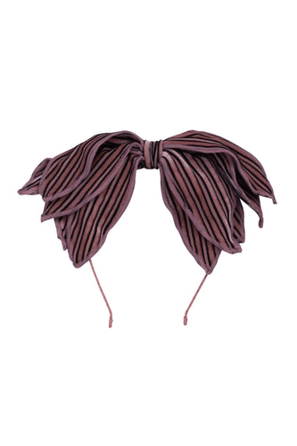 Winter Petals Headband - Pink/Black Lines Velvet