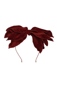 Winter Petals Headband - Rust Lines Velvet