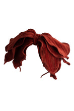 Winter Petals Headband - Rust Lines Velvet