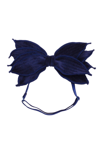 Winter Petals Wrap - Navy Lines Velvet