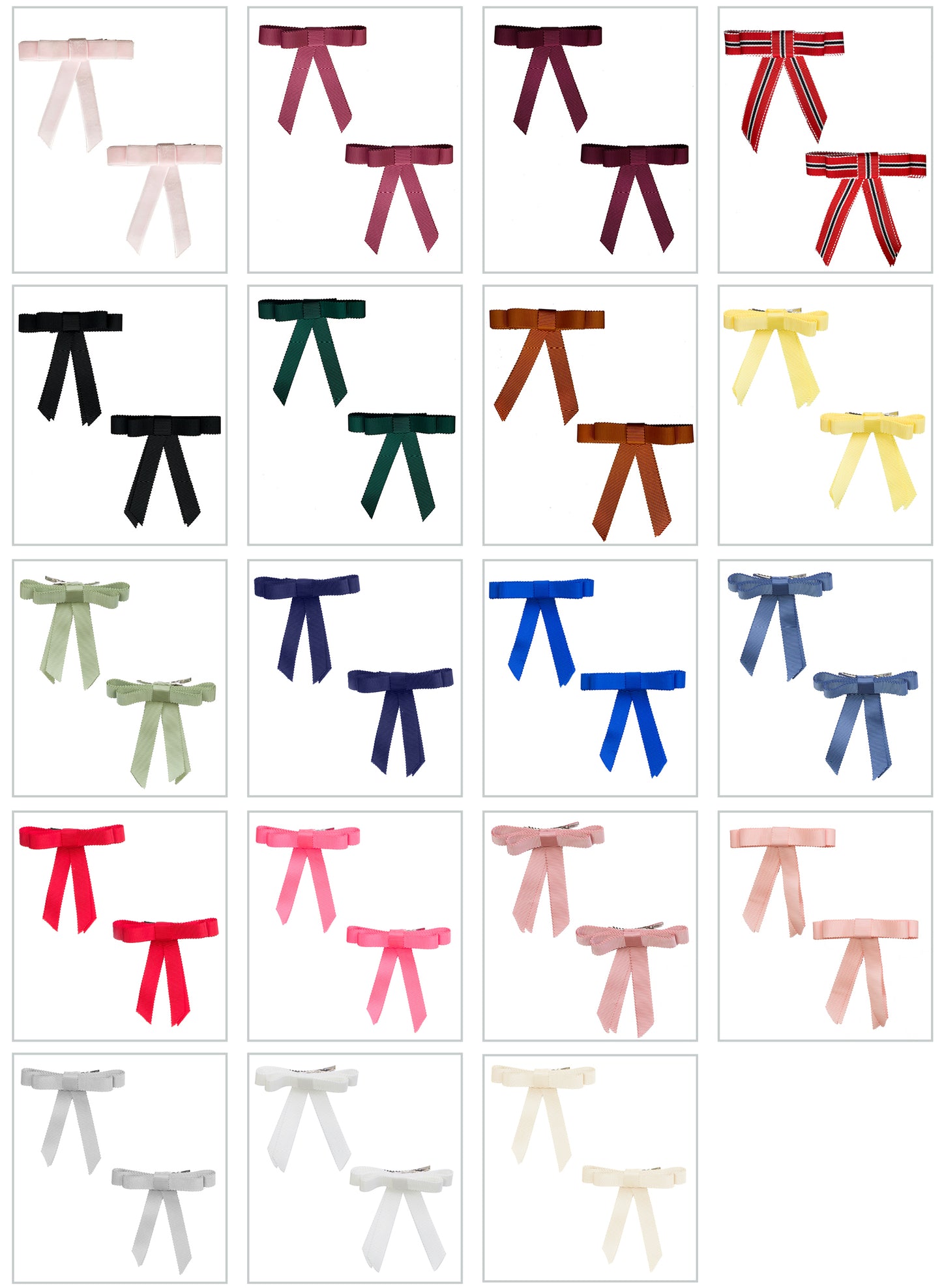 Grosgrain Bow Clip Set (2) - Black